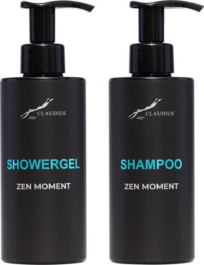 Claudius Cosmetics B.V. Douchepakket Zen Moment Showergel + Shampoo 300 ml per fles Claudius Cosmetics bodycare luxe fles set van 2 stuks