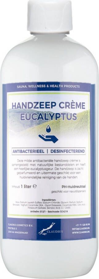 Claudius Cosmetics B.V. Handzeep Eucalyptus 1 liter