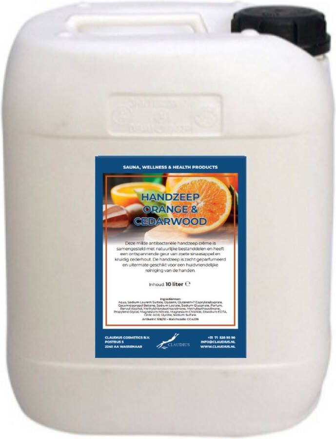 Claudius Cosmetics B.V. Handzeep Sweet Orange & Cedarwood 10 liter