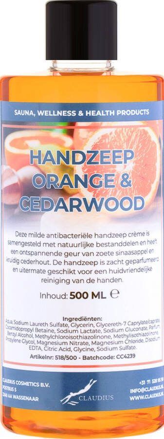 Claudius Cosmetics B.V. Handzeep Sweet Orange & Cedarwood 500 ml