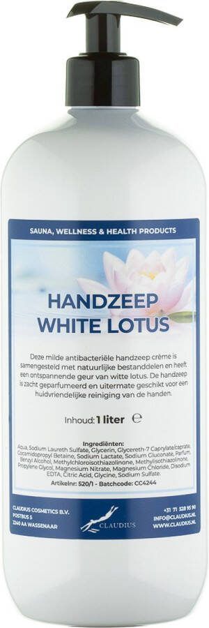Claudius Cosmetics B.V. Handzeep White Lotus 1 liter met gratis pomp