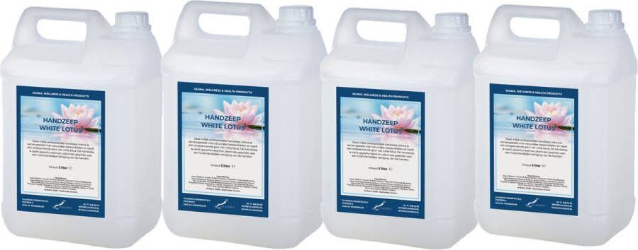 Claudius Cosmetics B.V. Handzeep White Lotus 5 liter set van 4 stuks
