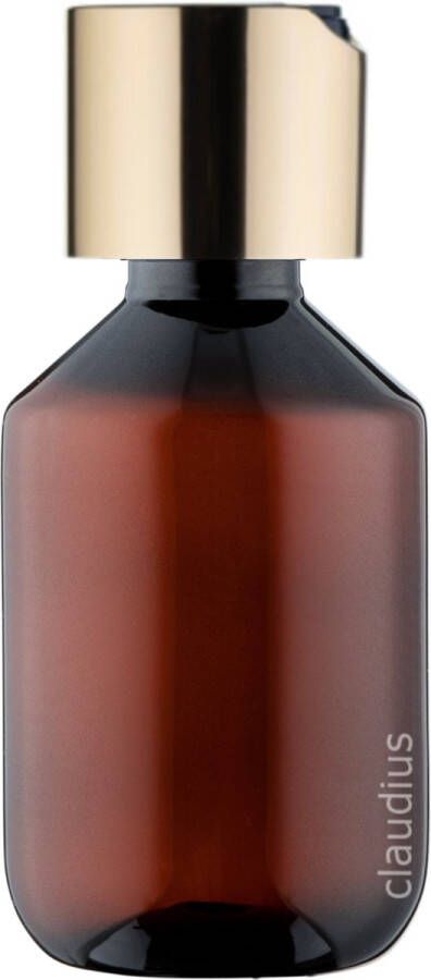 Splashbox Product Support B.V. Lege Plastic Fles 200 ml PET Amber met gouden klepdop set van 10 stuks navulbaar leeg