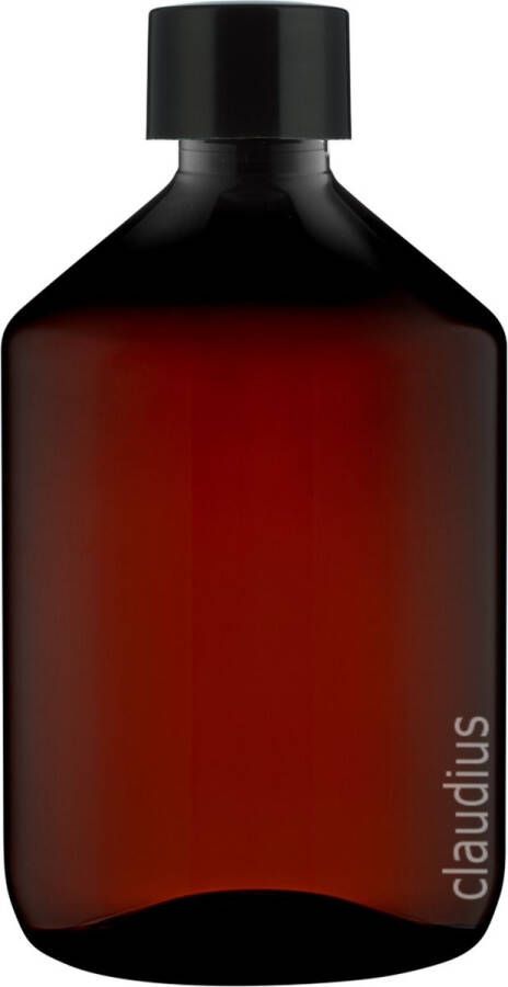 Splashbox Product Support B.V. Lege Plastic Fles Apothekersfles 500 ml PET Amber met zwarte dop set van 5 stuks navulbaar leeg