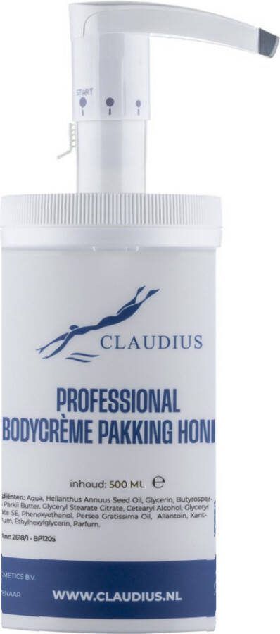 Claudius Cosmetics B.V. Professional Bodycrème Pakking Honing 500 ml in handige salonverpakking