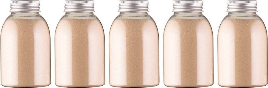 Claudius Cosmetics B.V. Scrubzout Amandel 300 gram fles met aluminium dop Hydraterende Lichaamsscrub set van 5 stuks