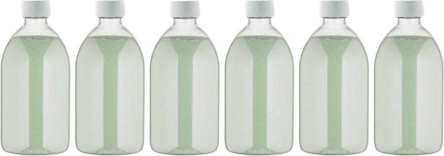 Claudius Cosmetics B.V. Scrubzout Dennen 650 gram Fles met witte dop set van 6 stuks Hydraterende Lichaamsscrub