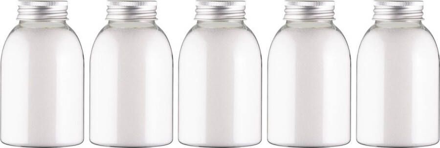 Claudius Cosmetics B.V. Scrubzout Kokos 300 gram fles met aluminium dop Hydraterende Lichaamsscrub set van 5 stuks