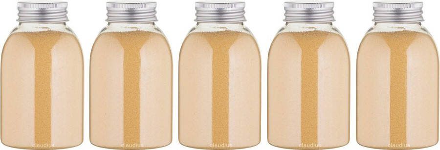 Claudius Cosmetics B.V. Scrubzout Sweet Orange & Cedarwood 300 gram fles met aluminium dop Hydraterende Lichaamsscrub set van 5 stuks
