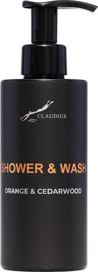 Claudius Cosmetics B.V. Shower & Wash Sweet Orange & Cedarwood 300 ml met pomp zwarte fles