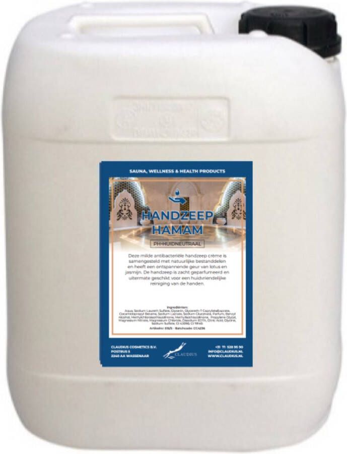 Claudius Cosmetics B.V. Vloeibare Handzeep Hamam 10 liter navulling