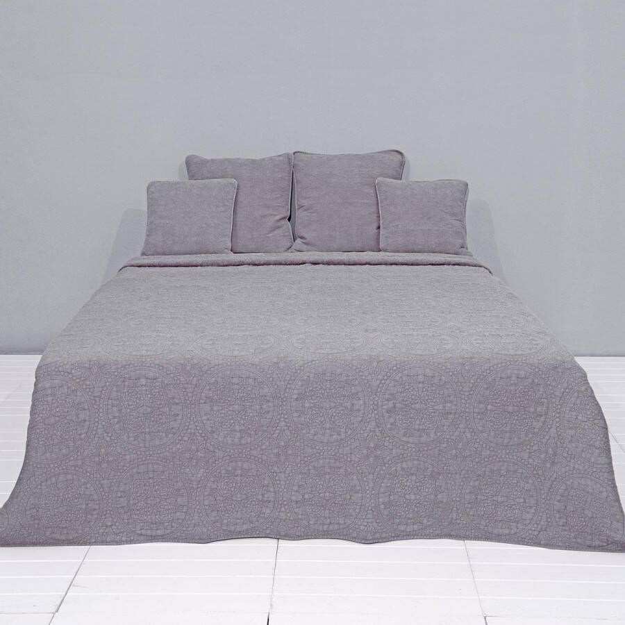 Clayre & Eef Bedsprei Stonewashed Grey 230x260 cm