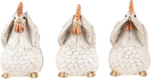 Clayre & Eef Beeld Kip 9 Cm Wit Kunststof Woonaccessoires Beeld Decoratie Decoratieve Accessoires Wit Woonaccessoires