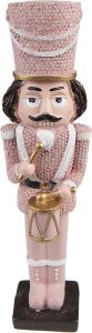 Clayre & Eef Beeld Notenkraker 20 Cm Roze Kunststof Kerstdecoratie Beeld Decoratie Decoratieve Accessoires Roze