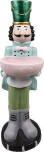 Clayre & Eef Beeld Notenkraker 79 cm Groen Blauw Kunststof Kerstdecoratie Decoratieve Accessoires Kerstdecoratie voor Binnen
