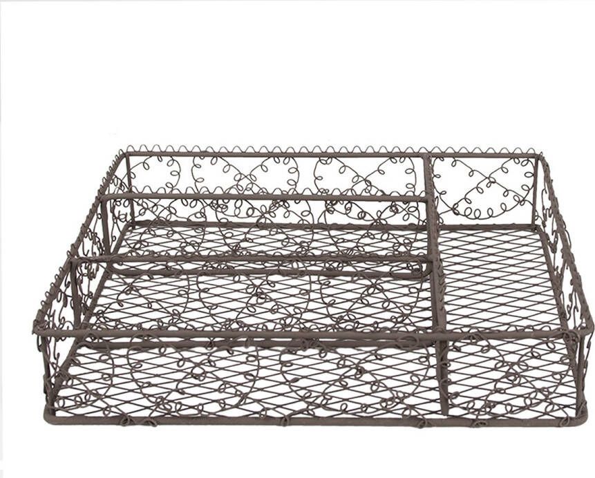 Clayre & Eef Bestekbak 31x25x7 cm Bruin Ijzer Bruin