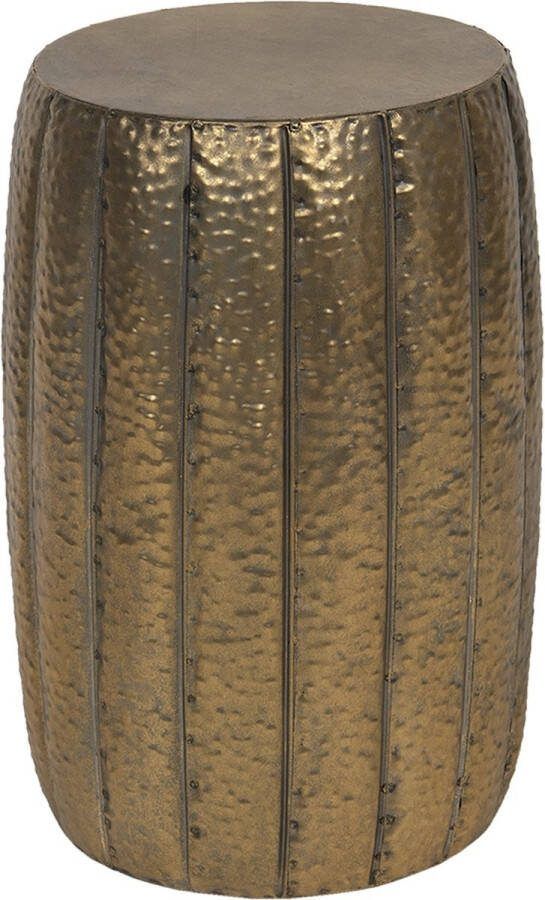 Clayre & Eef Bijzettafel Ø 33x50 cm Bruin Koperkleurig Ijzer Rond Plantentafel