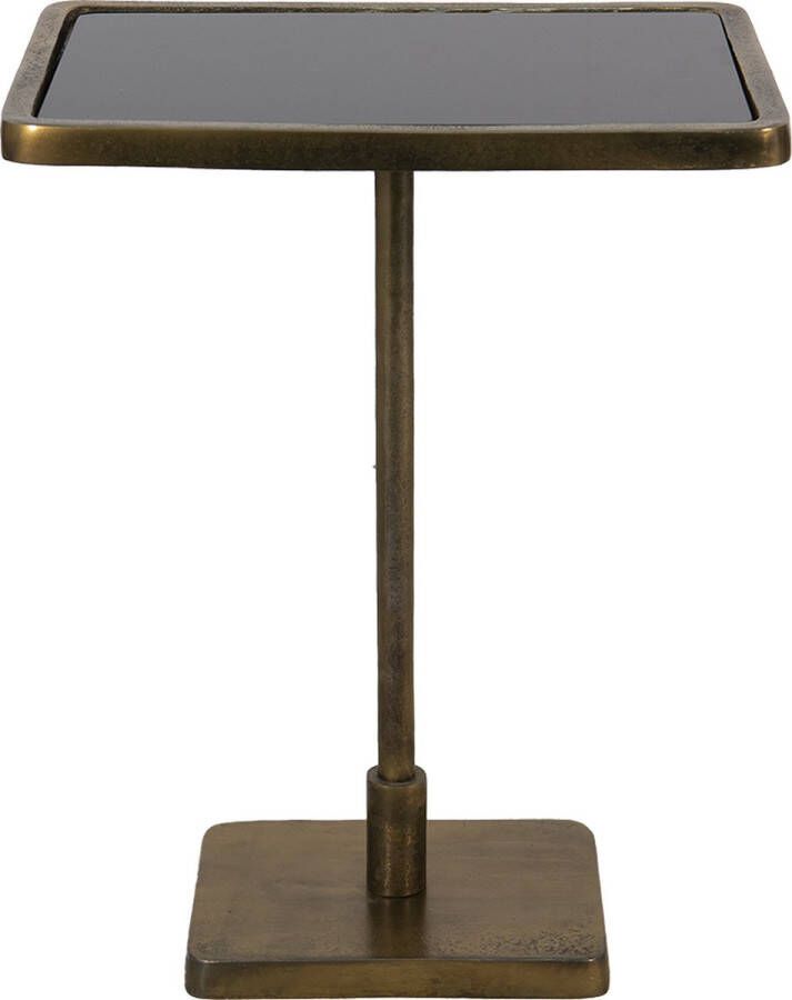 Clayre & Eef Bijzettafel 42*30*55 cm Goudkleurig Aluminium Rechthoek Side table Tafeltje