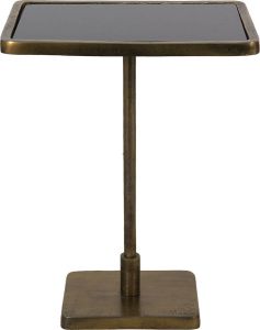 Clayre & Eef Bijzettafel 42x30x55 cm Goudkleurig Aluminium Rechthoek Side table Tafeltje