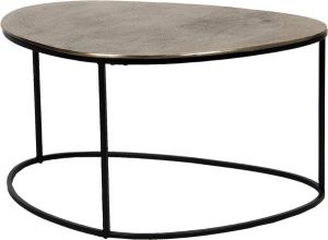 Clayre & Eef Bijzettafel 77*56*39 cm Goudkleurig Aluminium Side table Tafeltje Side tableTafeltje