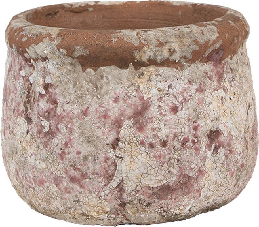 Clayre & Eef Bloempot Ø 13x9 cm Beige Terracotta