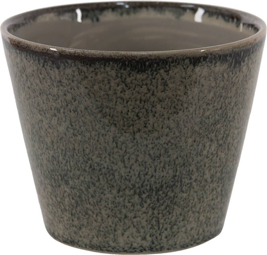 Clayre & Eef Bloempot Ø 14x13 cm Groen Keramiek Rond Bloempot binnen