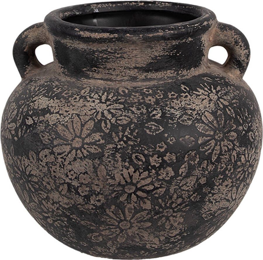 Clayre & Eef Bloempot Ø 16x14 cm Grijs Keramiek