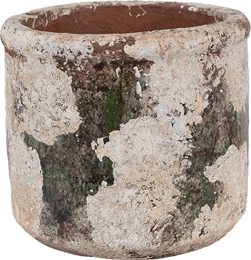 Clayre & Eef Bloempot Ø 17x15 cm Beige Groen Terracotta