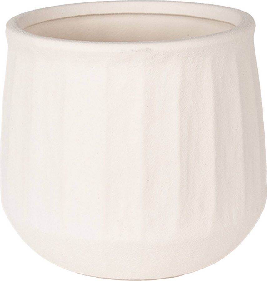 Clayre & Eef Bloempot Ø 17x15 cm Beige Keramiek Bloempot binnen Plantenpot Plant pot