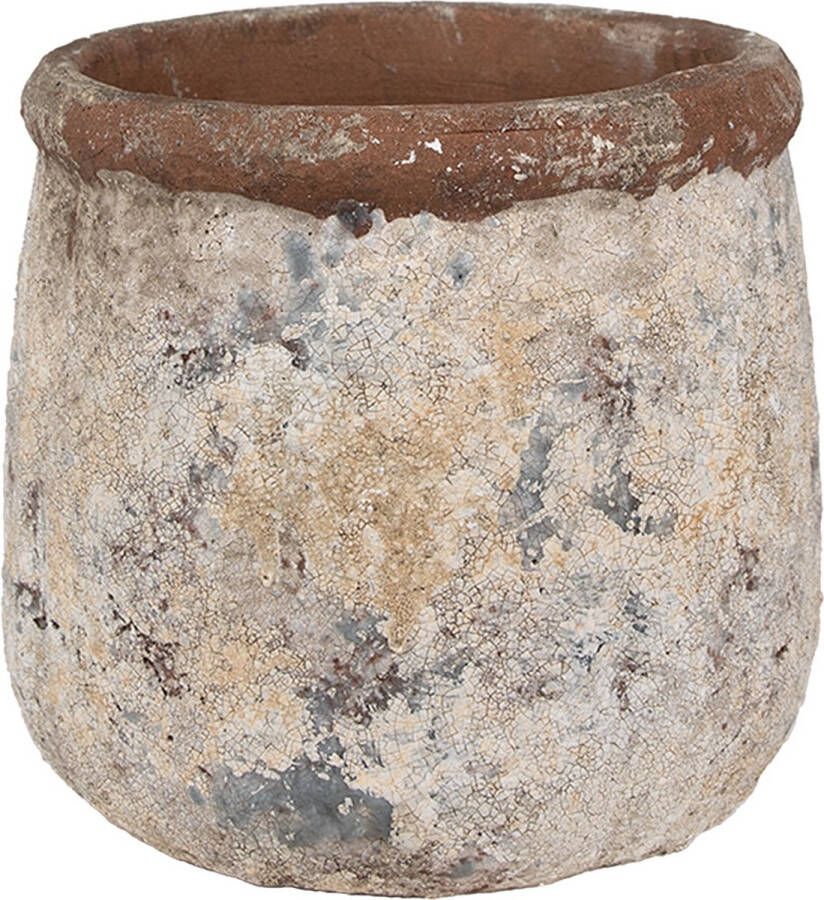 Clayre & Eef Bloempot Ø 18x17 cm Beige Terracotta