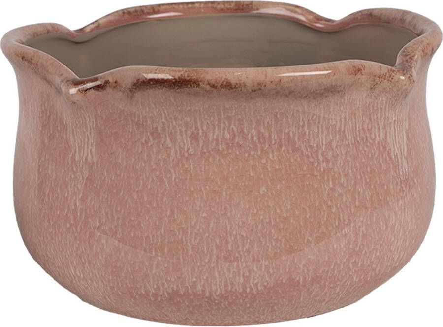 Clayre & Eef Bloempot Ø 20x11 cm Roze Keramiek Plantenpot