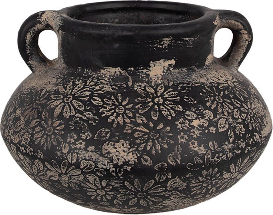 Clayre & Eef Bloempot Ø 21x13 cm Grijs Keramiek