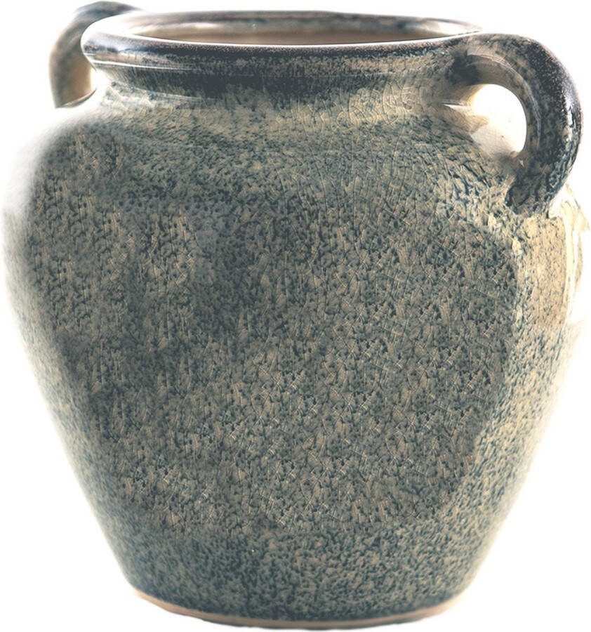 Clayre & Eef Bloempot 21x18x18 cm Groen Keramiek Bloempot binnen