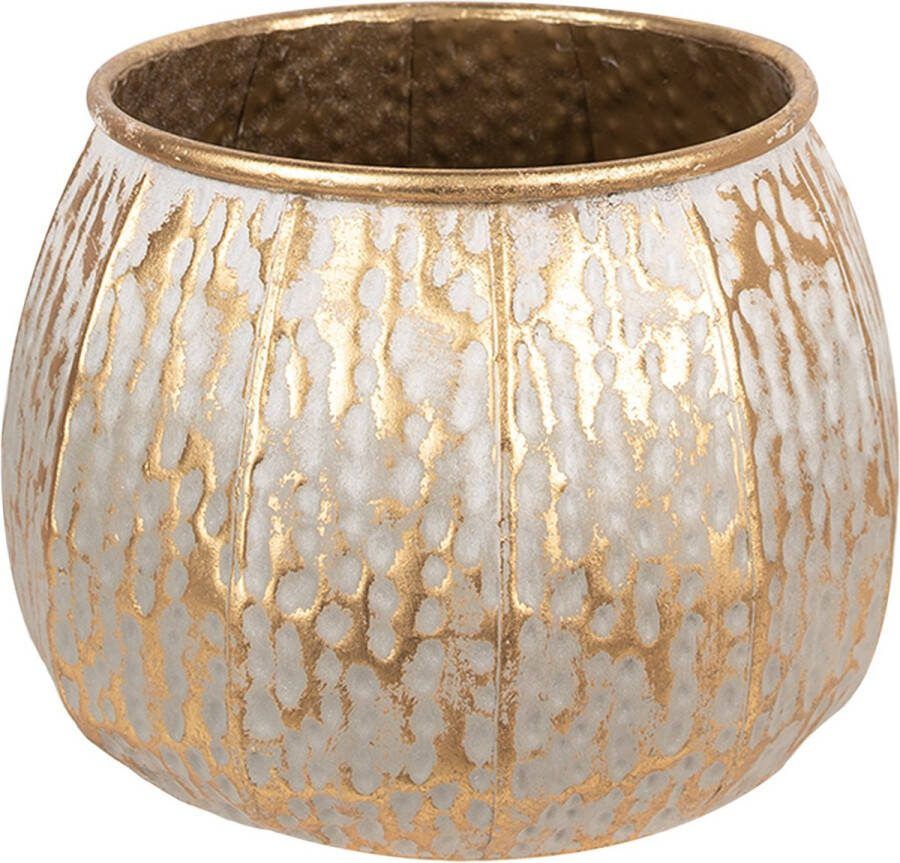 Clayre & Eef Bloempot Ø 28x19 cm Goudkleurig Ijzer Plantenpot