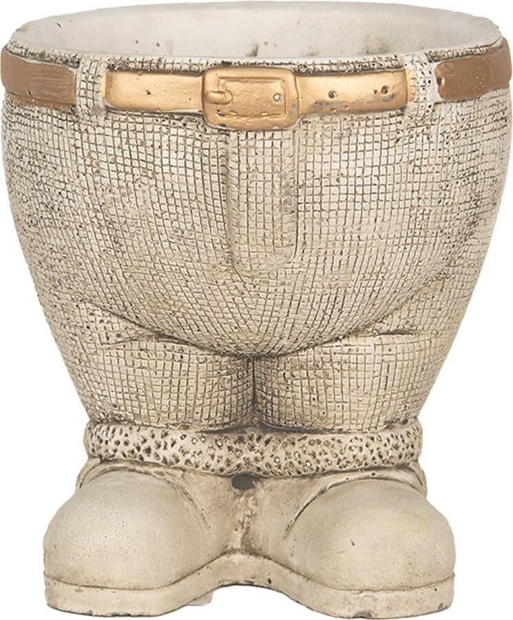 Clayre & Eef Bloempot Broek Ø 15x17 cm Grijs Steen Plantenpot