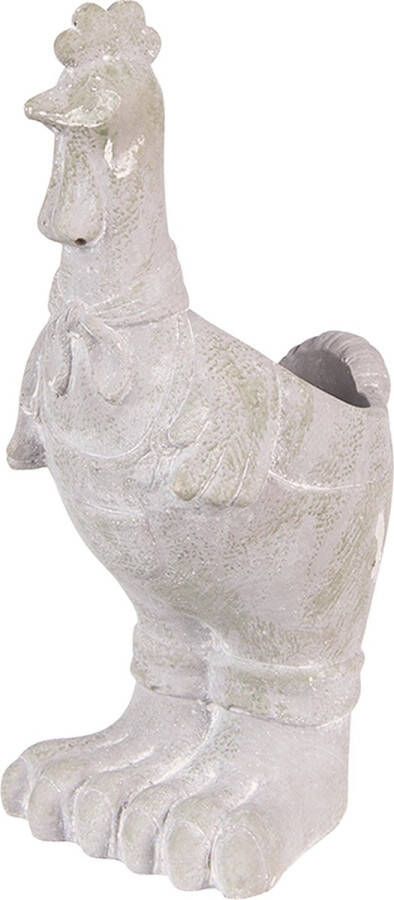 Clayre & Eef Bloempot Haan 11x10x26 Cm Grijs Steen Grijs