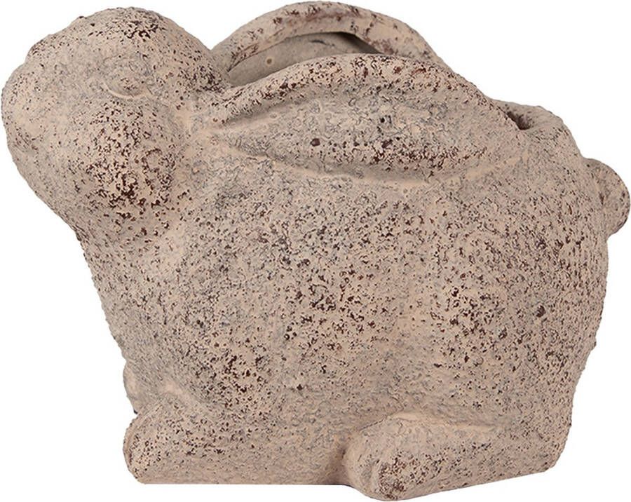 Clayre & Eef Bloempot Konijn 17x12x12 cm Beige Keramiek Bloempot Binnen