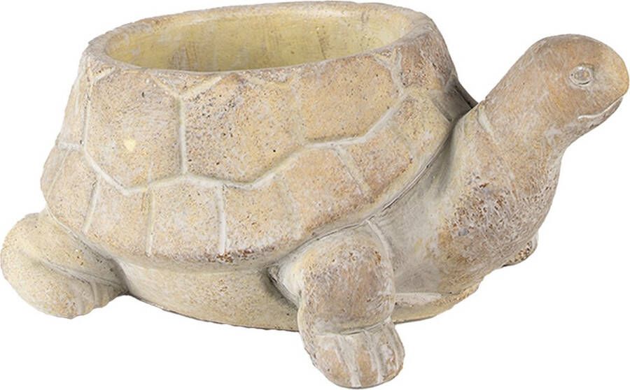 Clayre & Eef Bloempot Schildpad 22x16x10 cm Beige Steen Bloempot binnen Beige Bloempot binnen