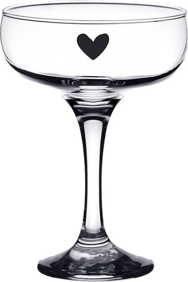 Clayre & Eef Champagneglas 150 ml Glas Hart Wijnglas Transparant Wijnglas
