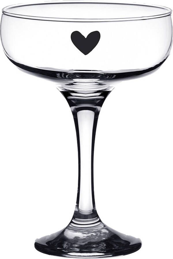 Clayre & Eef Champagneglas 150 ml Glas Hart Wijnglas Champagne Glas Prosecco Glas