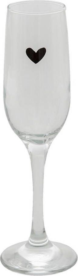 Clayre & Eef Champagneglas 200 ml Glas Hart Wijnglas Champagne Glas Prosecco Glas