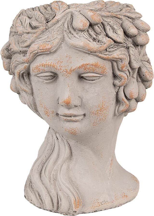 Clayre & Eef Bloempot Vrouw 22x20x30 cm Grijs Steen