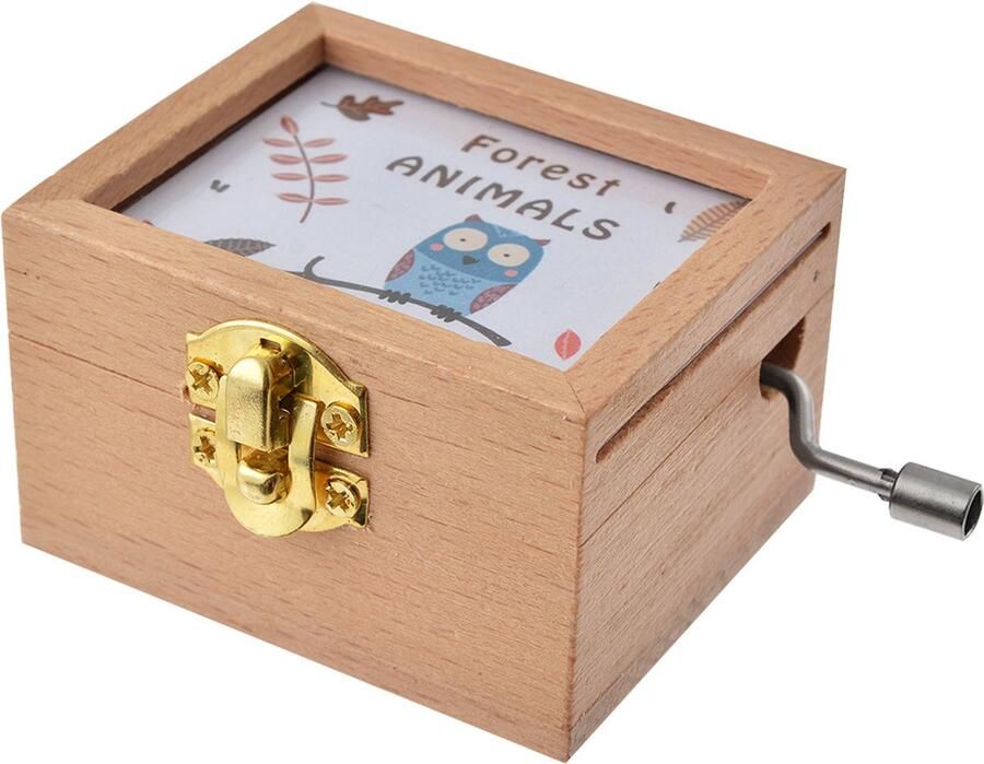 Clayre & Eef Muziekdoos 9x6x4 cm Wit Beige Hout