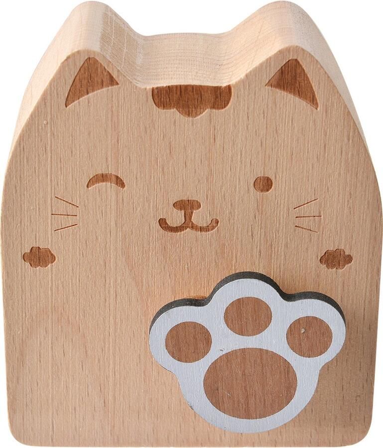 Clayre & Eef Muziekdoos Kat 7x4x8 cm Bruin Hout