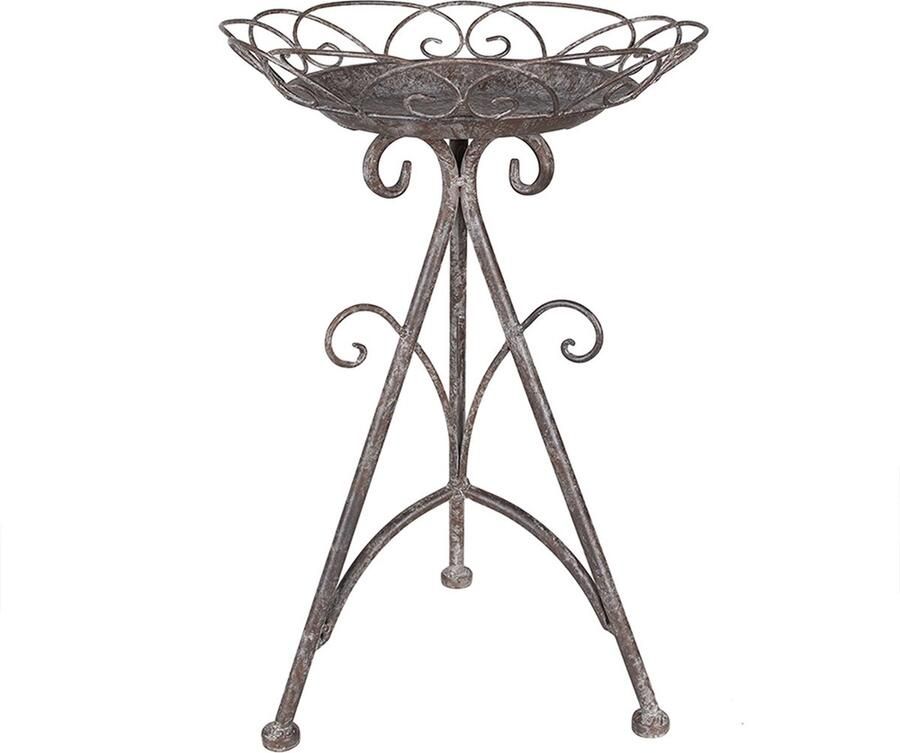 Clayre & Eef Plantentafel Ø 27x40 cm Bruin Grijs IJzer Plantenstandaard