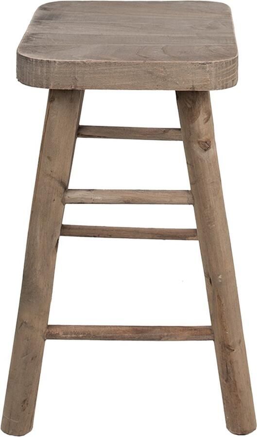 Clayre & Eef Plantentafel 33x33x49 cm Bruin Hout Kruk