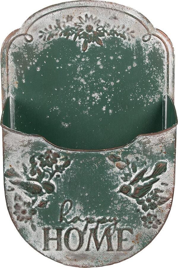 Clayre & Eef Planthouder 28x9x41 cm Groen Metaal HAPPY HOME Plantenpot