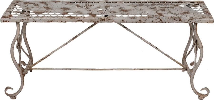 Clayre & Eef Tuinbank 105x35x44 cm Wit Bruin IJzer