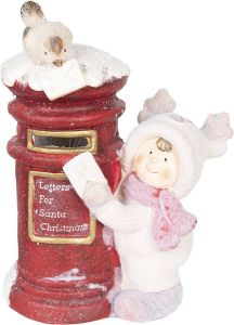Clayre & Eef Decoratie Brievenbus 39 cm Rood Kunststof Decoratief Figuur Decoratieve Accessoires Woonaccessoires