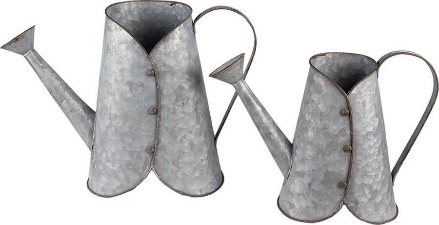 Clayre & Eef Decoratie Gieter 40x16x29 cm Grijs Metaal Woonaccessoires